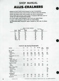 Allis Chalmers Models WF Diesel Tractor Service Repair Manual