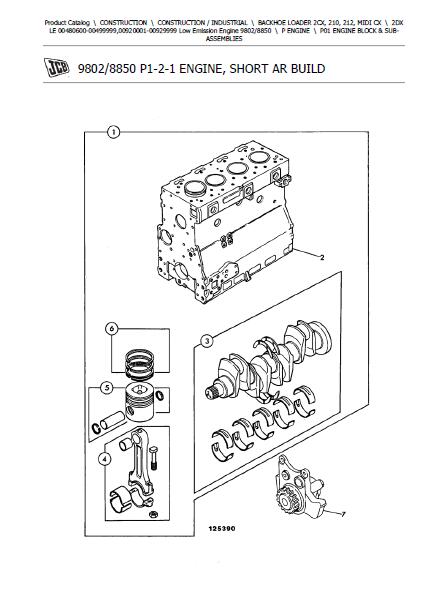 JCB 2DX LE (Low Emission Engine) BACKHOE LOADER Parts Catalogue Manual (Serial Number: 00480600-00499999)