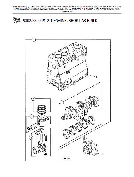 JCB 2DX LE (Low Emission Engine) BACKHOE LOADER Parts Catalogue Manual (Serial Number: 00920001-00929999)