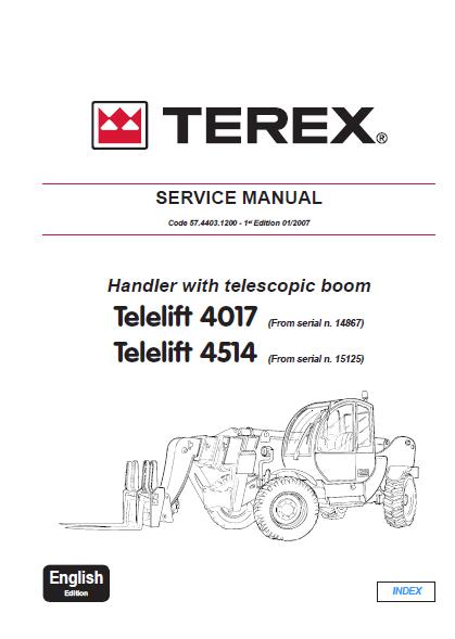 Terex Telelift 4017 Telescopic handler Service Repair Manual