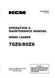 Kawasaki 70Z6 / 80Z6 WHEEL LOADER Operator manual (Serial No. 80C7-0101 and up)