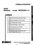 Kobelco SK520XDLC-10 HYDRAULIC EXCAVATOR Service Repair Manual (Book Code No.S5LS0031E01)