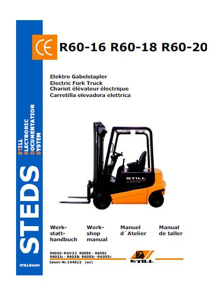 Still Electric Fork Truck Forklift R60-18 Series Service Repair Manual