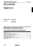 Komatsu D68ESS-12 Dozer Bulldozer Service Repair Manual (SN: 1001 and up)