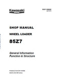 Kawasaki 85Z7 WHEEL LOADER Service Repair Manual (Serial No. 85J1-8001 and up)