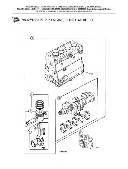 JCB 3CX 444S PC Sideshift Servo ARAK Engine BACKOHE LOADER Parts Catalogue Manual (Serial Number: 00920001-00929999)