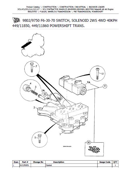 JCB 3CX BACKOHE LOADER (AR AK Engine) Parts Catalogue Manual (Serial Number: 00920001-00927500)