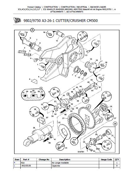 JCB 3CX BACKOHE LOADER Parts Catalogue Manual (Serial Number: 00469125-00499999)