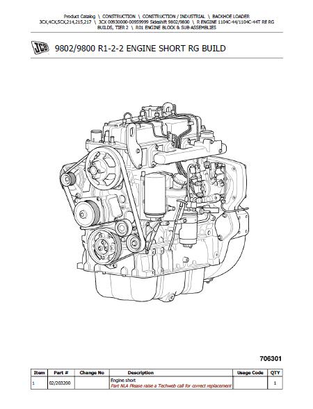 JCB 3CX BACKOHE LOADER Parts Catalogue Manual (Serial Number: 00930000-00959999)