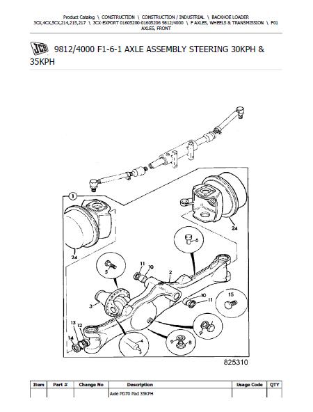 JCB 3CX EXPORT BACKOHE LOADER Parts Catalogue Manual (Serial Number: 01605200-01605206)
