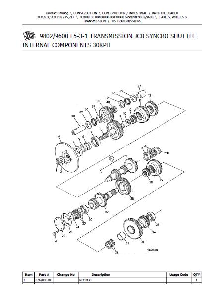 JCB 3CX HM 30 BACKOHE LOADER Parts Catalogue Manual (Serial Number: 00400000-00430000)