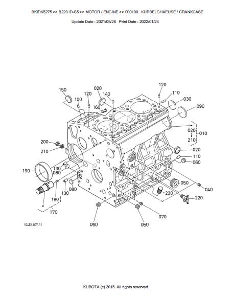 Kubota B2201D-S5 Tractor Parts Catalogue Manual (Publishing ID: BKIDK5275)