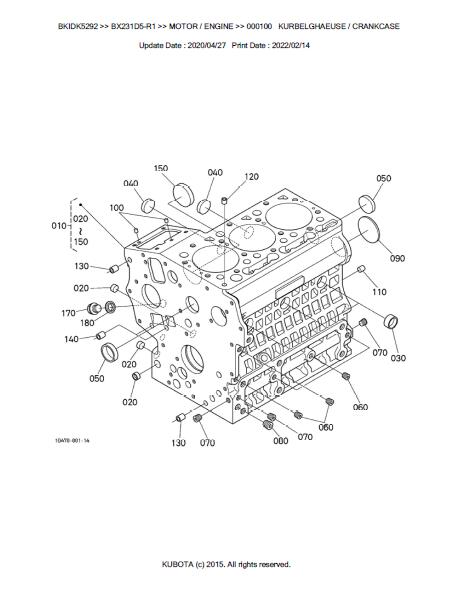 Kubota BX231D5-R1 Tractor Parts Catalogue Manual (Publishing ID: BKIDK5292)