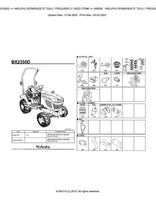 Kubota BX2350D Tractor Parts Catalogue Manual (Publishing ID: BKIDK0573) (SN 70001 AND BELOW)