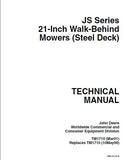 John Deere JS Series 21-Inch Walk-Behind Mower Service Repair Manual