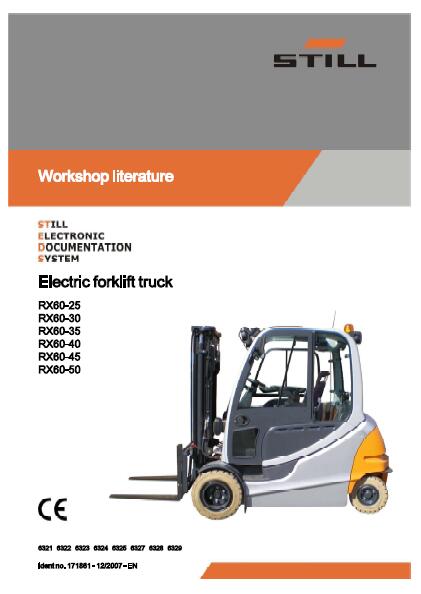 Still Electric Fork Truck Forklift RX60-25 Series Service Repair Manual