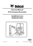 Bobcat E19 Compact Excavator Service Repair Manual (S/N AWMM11001 and Above)