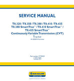 New Holland T8.410 SmartTrax™ 696110789 CVT TIER 2 Tractor Service Repair Manual [ZERE08100 - ]