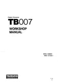 Takeuchi TB007 Compact Excavator Service Repair Manual (Serial No. 1073001 and up)