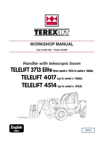 Terex Telelift 3713 Elite Telescopic handler Service Repair Manual