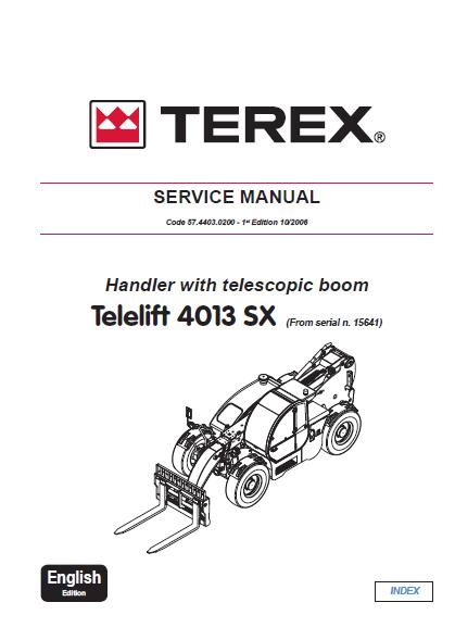 Terex Telelift 4013 SX Telescopic handler Service Repair Manual