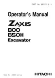 HITACHI ZAXIS 850H EXCAVATOR Operator manual
