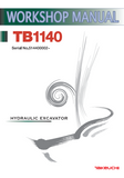 Takeuchi TB1140 Hydraulic Excavator Service Repair Workshop Manual (Serial No. 514400002 and up)