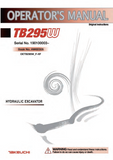 Takeuchi TB295W Hydraulic Excavator Operator manual (Serial No.190100003 and up)