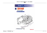 Takeuchi TB1140 Hydraulic Excavator Parts Catalogue Manual (Serial No. 514400001 and up)