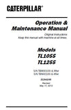 Caterpillar Cat TL1055 Telehandler Operation and Maintenance manual