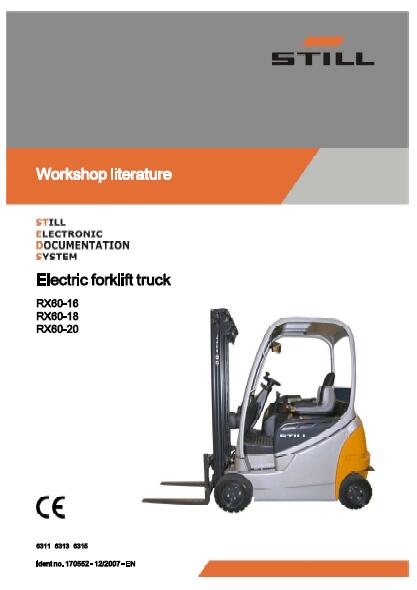 Still Electric Fork Truck Forklift RX60-18 Series Service Repair Manual