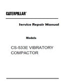 Caterpillar Cat CS-533E VIBRATORY COMPACTOR (Prefix TJL) Service Repair Manual (TJL00001 and up)
