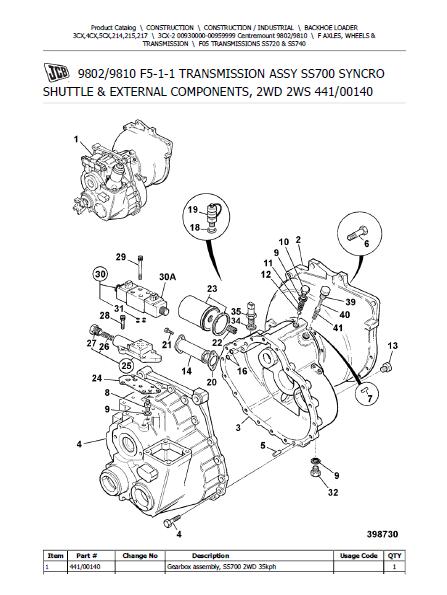 JCB 3CX-2 BACKOHE LOADER Parts Catalogue Manual (Serial Number: 00930000-00959999)