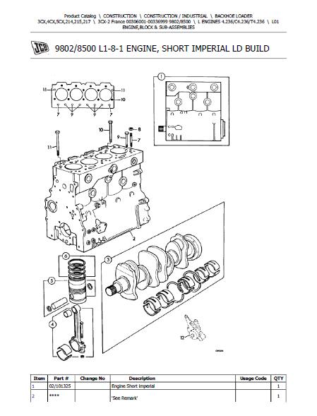 JCB 3CX-2 France BACKOHE LOADER Parts Catalogue Manual (Serial Number: 00306001-00336999)