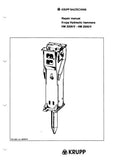 Krupp Hydraulic Hammers HM 2000/V Service Repair Manual