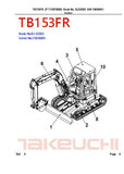 Takeuchi TB153FR Compact Excavator Parts Catalogue Manual (SN: 15830001 and up)