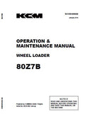 Kawasaki 80Z7B WHEEL LOADER Operation and Maintenance manual (Serial No. 80C8-5001 and up)