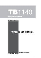 Takeuchi TB1140 Hydraulic Excavator Service Repair Manual (Serial No. 51400007 and up)