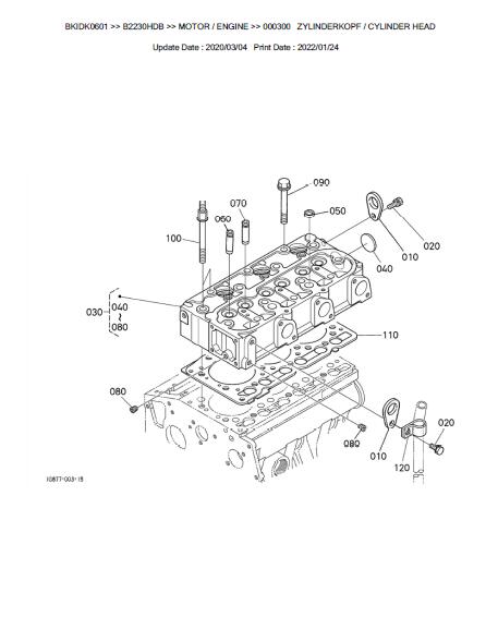 Kubota B2230HDB Tractor Parts Catalogue Manual (Publishing ID: BKIDK0601)