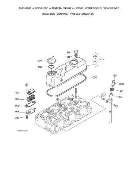 Kubota B2230HDBC Tractor Parts Catalogue Manual (Publishing ID: BKIDK0599)