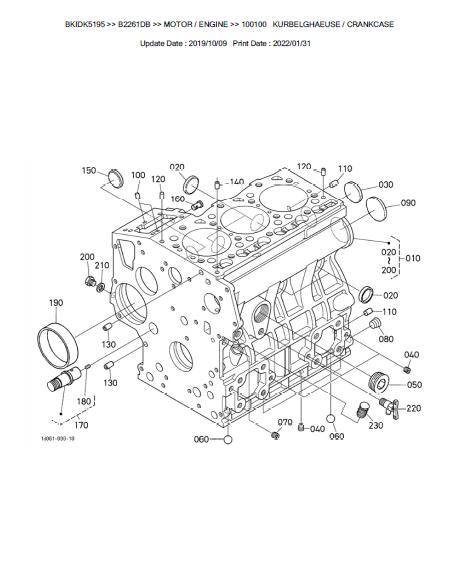 Kubota B2261DB Tractor Parts Catalogue Manual (Publishing ID: BKIDK5195)