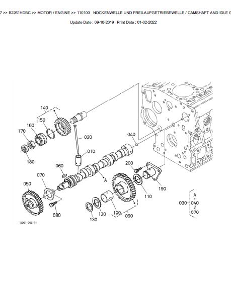 Kubota B2261HDBC Tractor Parts Catalogue Manual (Publishing ID: BKIDK5187)