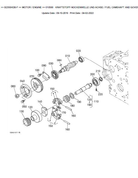 Kubota B2350HDB-F Tractor Parts Catalogue Manual (Publishing ID: BKIDK5051)