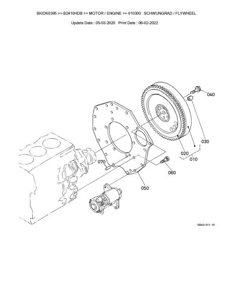 Kubota B2410HDB Tractor Parts Catalogue Manual (Publishing ID: BKIDK0395)