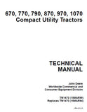 John Deere 970 Compact Utility Tractor Service Repair Manual