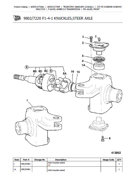 JCB 527-55 Telescopic Handlers (Loadall) Parts Catalogue Manual (Seria ...