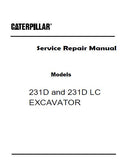 Caterpillar Cat 231D and 231D LC EXCAVATOR (Prefix 5WJ) Service Repair Manual (5WJ00001 and up)