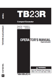 Takeuchi TB23R Mini Excavator Operator manual (Serial No.12300513 and up)