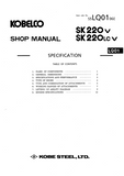 Kobelco SK200LC V Crawler Excavator Service Repair Manual (LQ03301 ～, LL02301 ～)