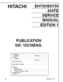Hitachi EH750 Rigid Dump Truck Service Repair Manual